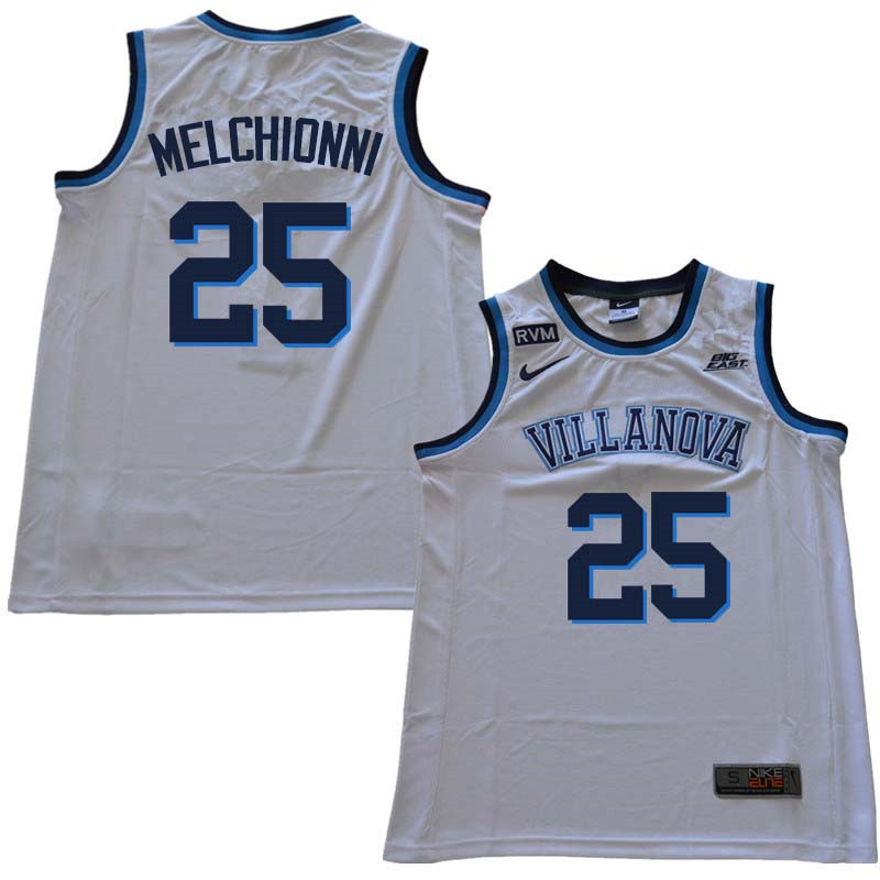 2018 Men #25 Bill Melchionni Willanova Wildcats College Basketball Jerseys Sale-White